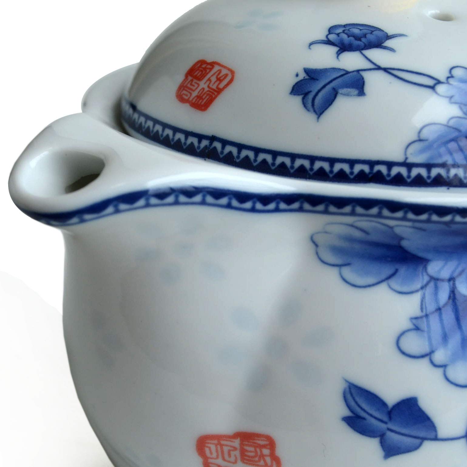 Tetera de 350 m de porcelana azul de porcelana de acero inoxidable para filtración, infusor de té