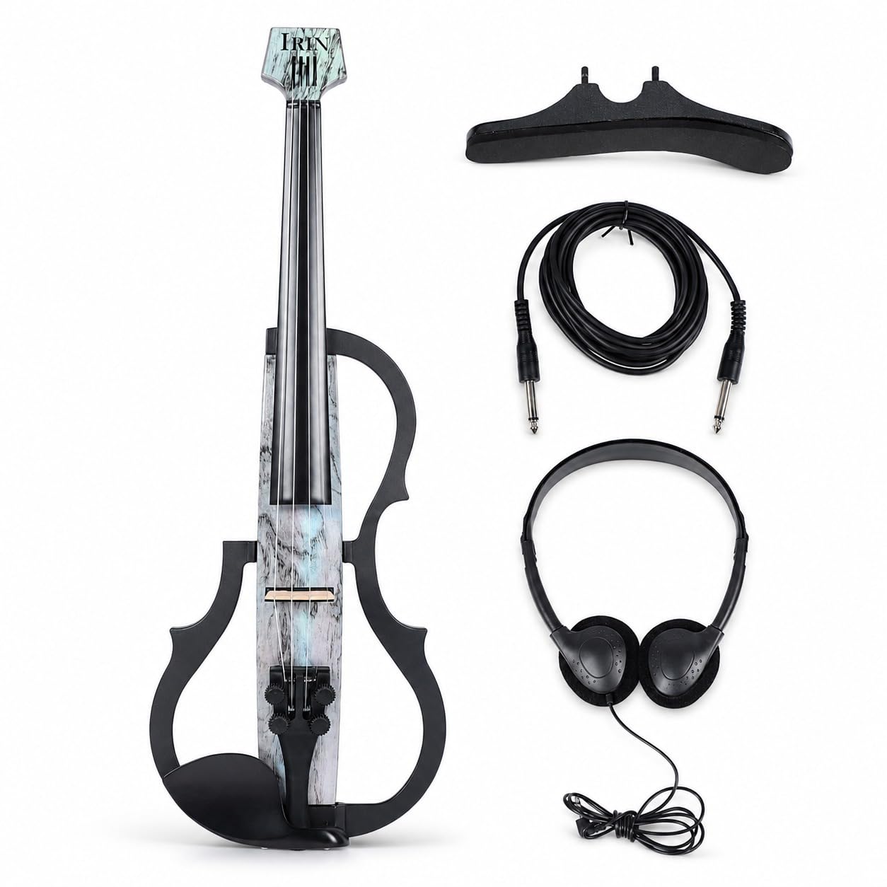 Silent Electric Violino professionale – Premium fibra di carbonio e ABS 4/4 violino elettrico full size con pick-up per adulti adolescenti