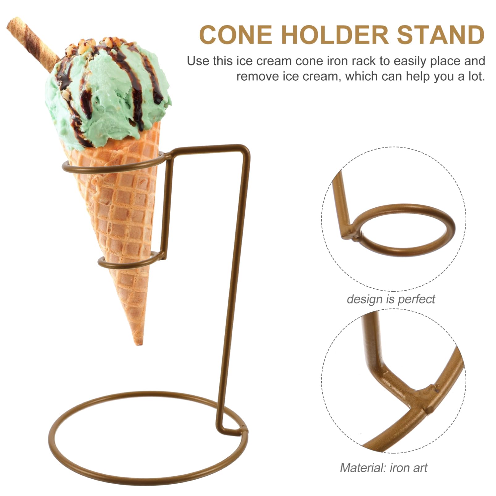 Unomor Ice Cream Cone Display Rack Single Head Ice Cream Cone Holder for Storing and Displaying Waffle Cones and Stylish Design for Parties Events and Home Use