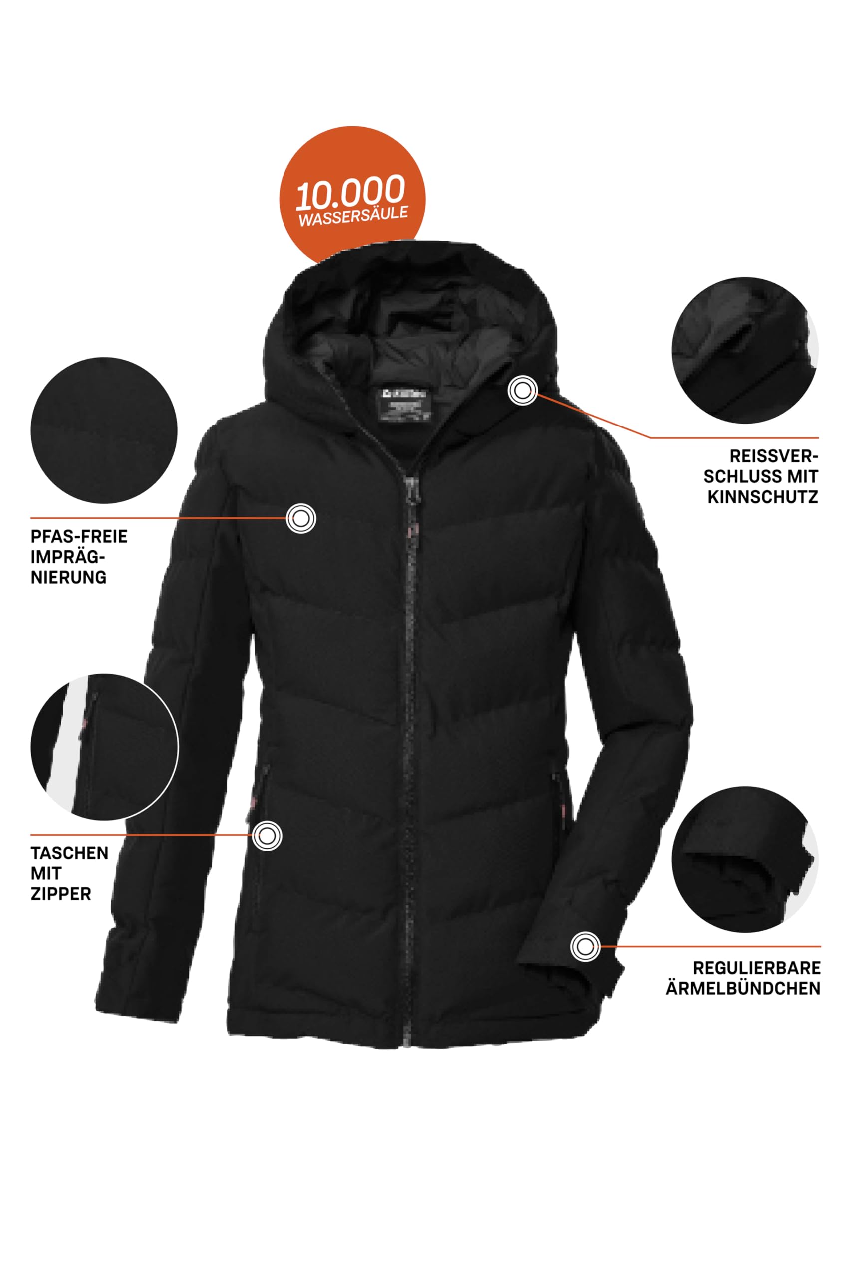 Killtec Mädchen Kow 220 Grls Qltd Jckt Steppjacke/Funktionsjacke in Daunenoptik mit Kapuze