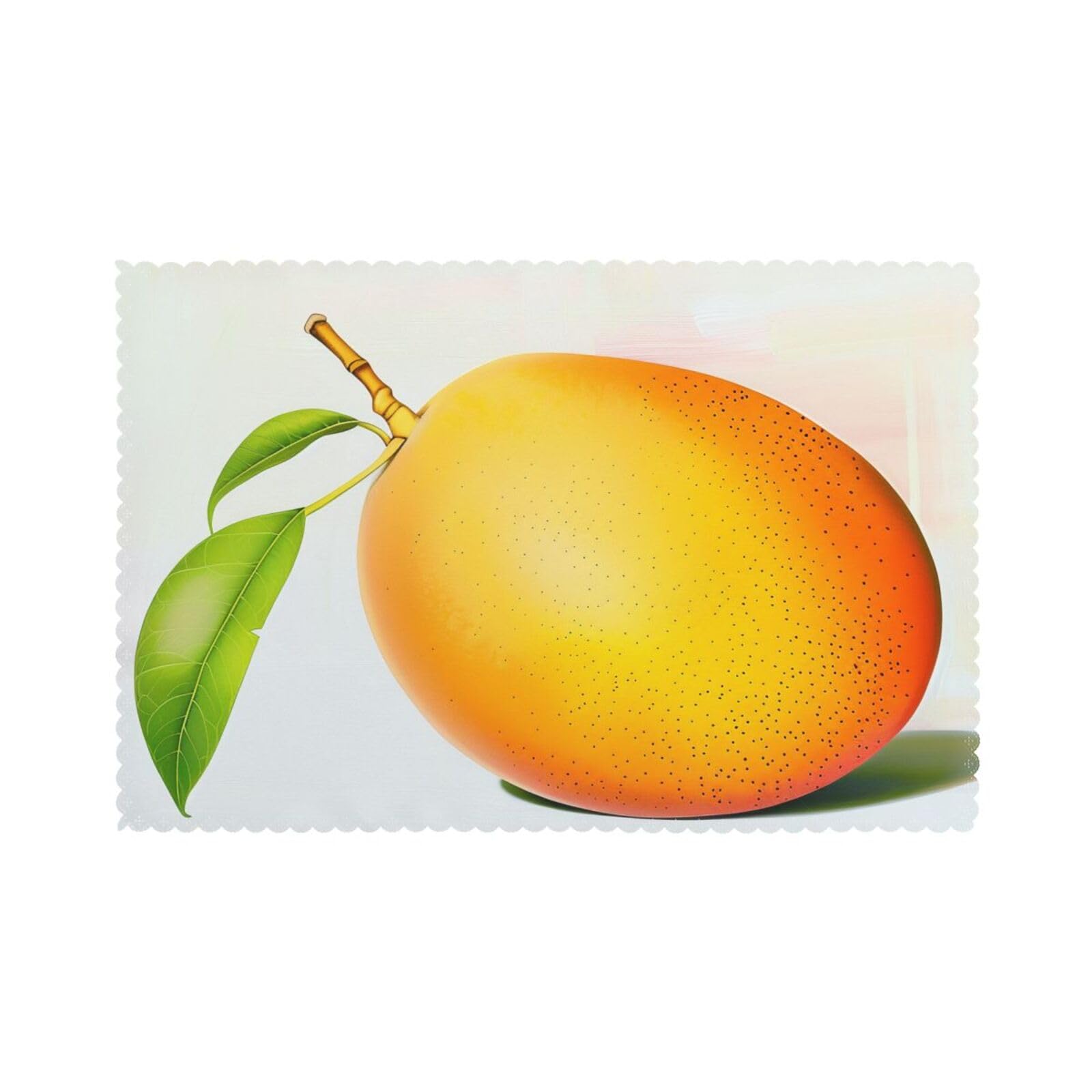 Mango Printed Placemat Heat Resistant Place Mats Set of 6 PCS Washable Kitchen Table Mats, 12x18 Inch
