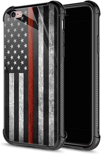 Miniatura 13 de CARLOCA Funda compatible con iPhone 6S Plus, para iPhone 6 Plus para niños y hombres, diseño retro de bandera estadounidense negra, a prueba