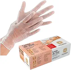 Luvas de Vinil Sem Pó Tamanho P M G - Caixa com 100 Unidades