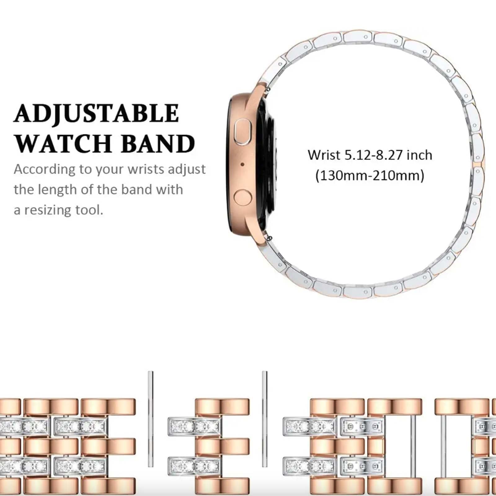 KMKJSH Edelstahl Diamanten-Armband Für Garmin Vivoactive 5 – Verstellbar, Glitzerndes Ersatzarmband