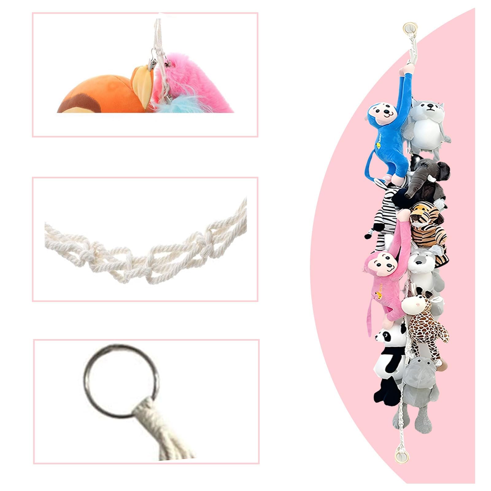 Amaca Portaoggetti in Legno per Peluche, Cappelli, Calzini, Biglietti di Natale