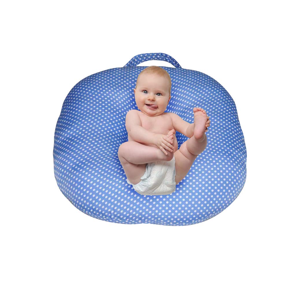 Oscar Home Newborn Baby's Cotton Fabric Helen Sandy Lounger (Blue). - Image 7 thumbnail