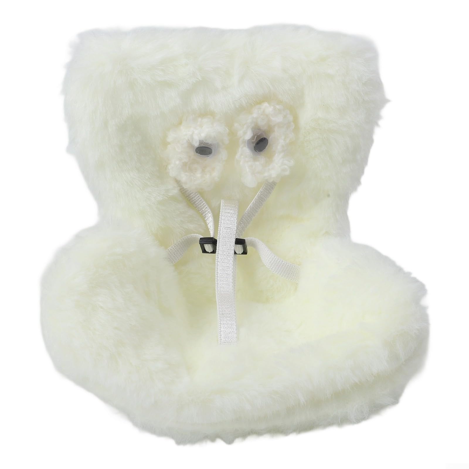 Plush Doll Car Seat with Safety Belt - Soft Furry Booster for 10-17cm Figures, Air Vent Clip Mount & Desk Display Stand, Cute Vehicle Interior Decor Accessory(White)