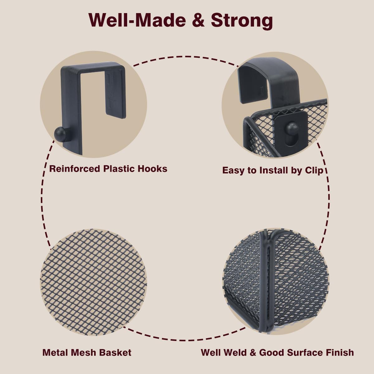 Bedside Shelf Bunk Bed Organizer Shelf Hanging Storage Metal Basket Phone Holder for Bedroom,Dorm,Office - Easy Use for Both Adult and Kids (White) - Image 6