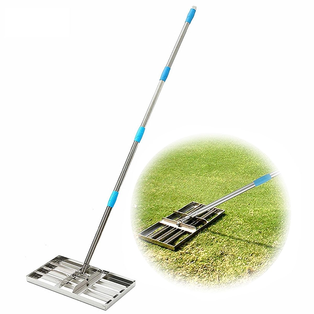 Grabie do wyrównywania trawnika, narzędzie do poziomowania trawnika, poziomica do trawy w ogrodzie golfowym, słup ze stali nierdzewnej, wyrównująca ziemię lub piasek do gruntu ogrodowego i trawnika
