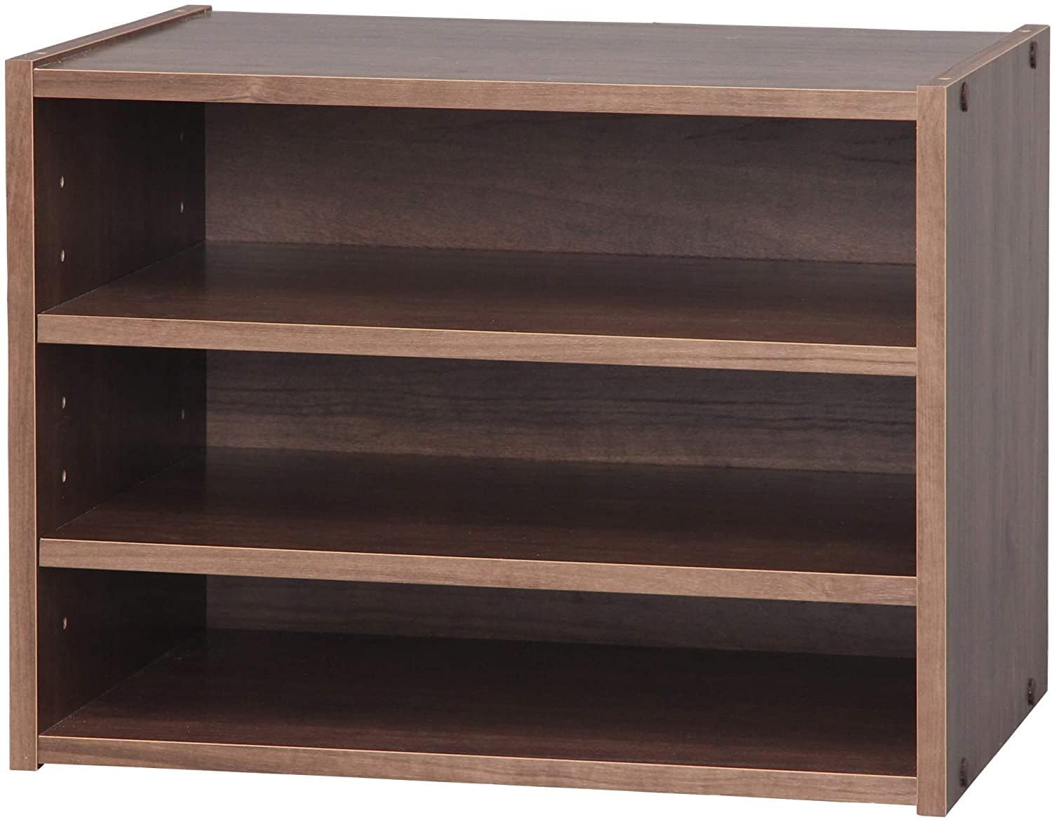 Iris OhyamaStackable shelf/storage unit 3 floors - Stack Box STB-400T - Brown oak, W40 x D28.7 x H30.5 cm