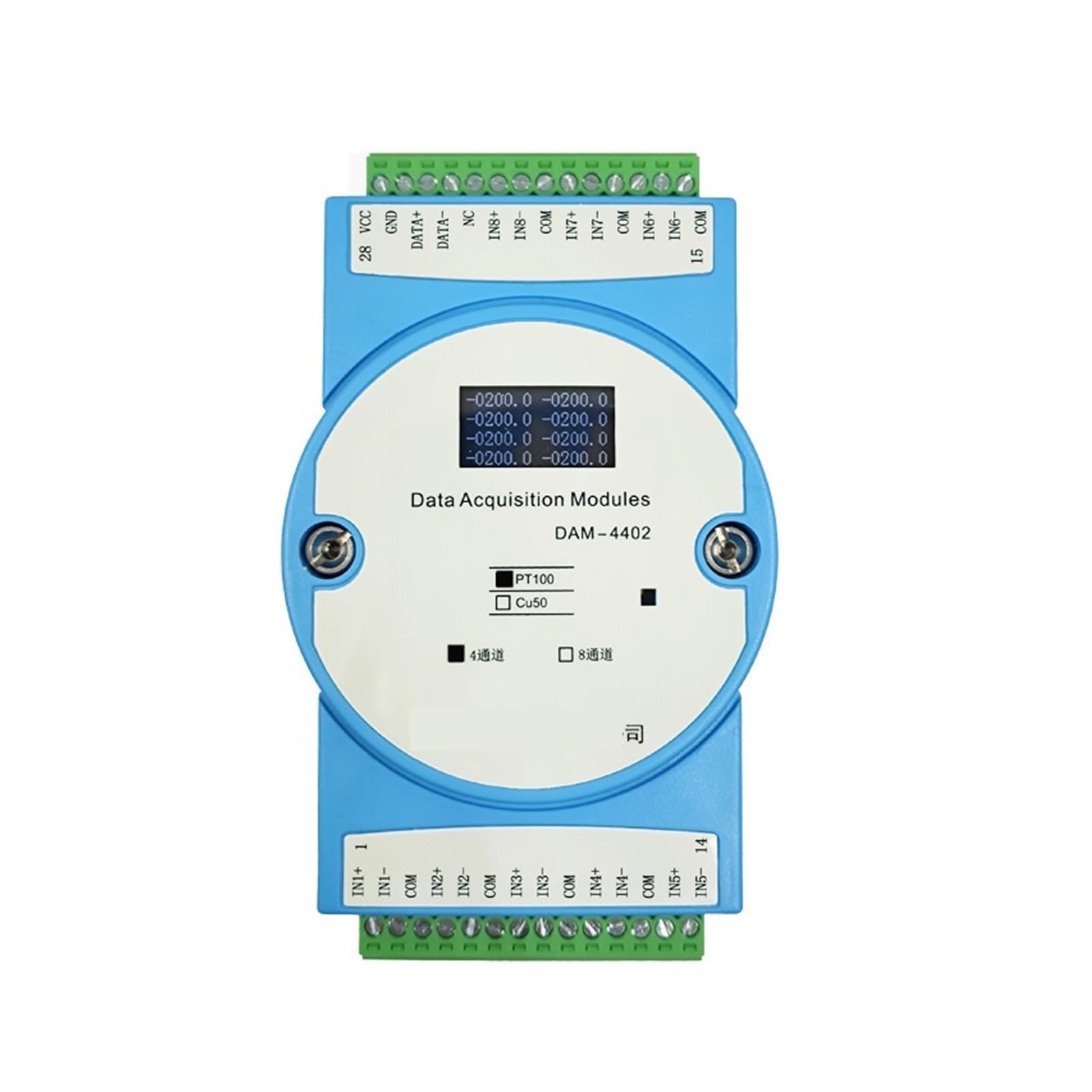 4-channel/8-channel PT100 platinum thermal resistor RTD input temperature acquisition module transmitter to RS485 DAM4402(4-channel)