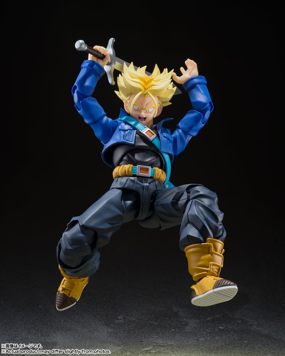 TAMASHII NATIONS - Dragon Ball Z - Super Saiyan Trunks -Chłopiec z Przyszłości- (Reedycja) Figurka Akcji S.H.Figuarts | Dragonball Z 15 cm figurka S.H. Figuarts - Super Saiyan Trunks The Boy from The Future Reissue