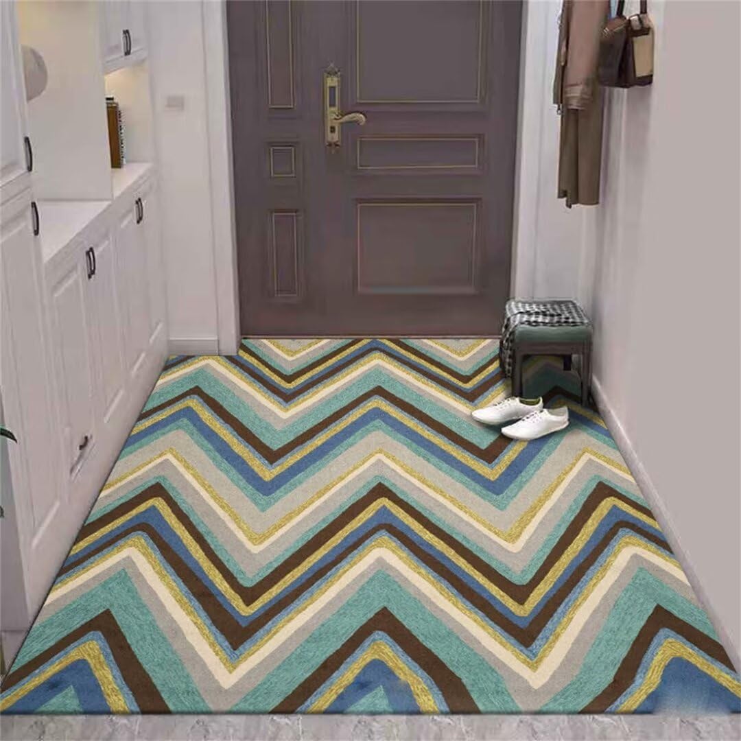 Alfombra infantil antideslizante y lavable con estampado geometrico moderno