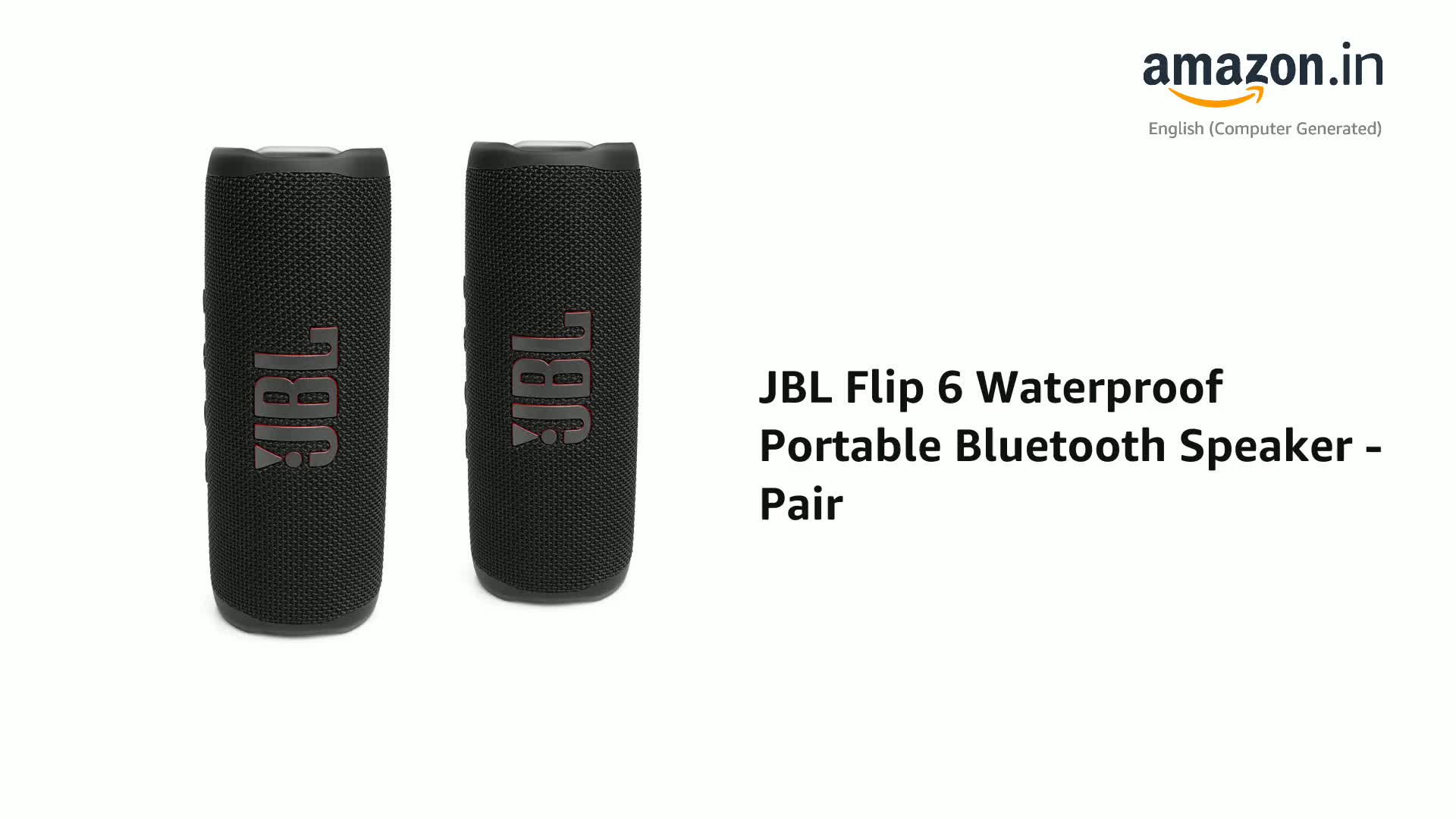 JBL Flip 6 Waterproof Portable Bluetooth Speaker - Pair (Black