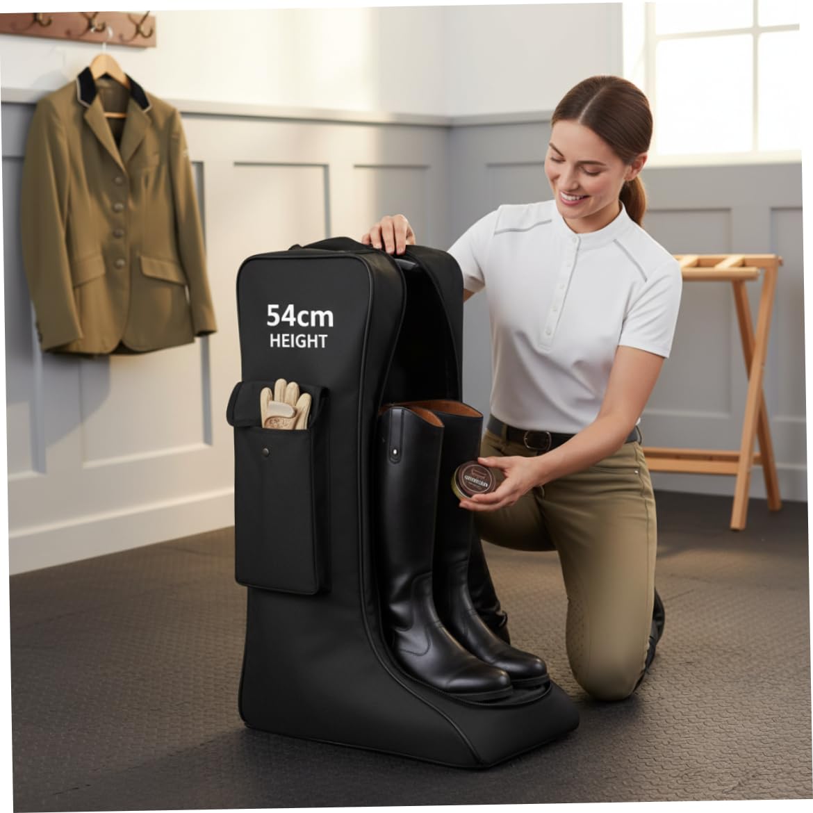 Bolsa para Botas, Bolsa de Almacenamiento para Botas de Montar para Viajes y Almacenamiento, Material para Montar a Caballo con Bolsillo Lateral, Vaquero Protector para Equipo Ecuestre.