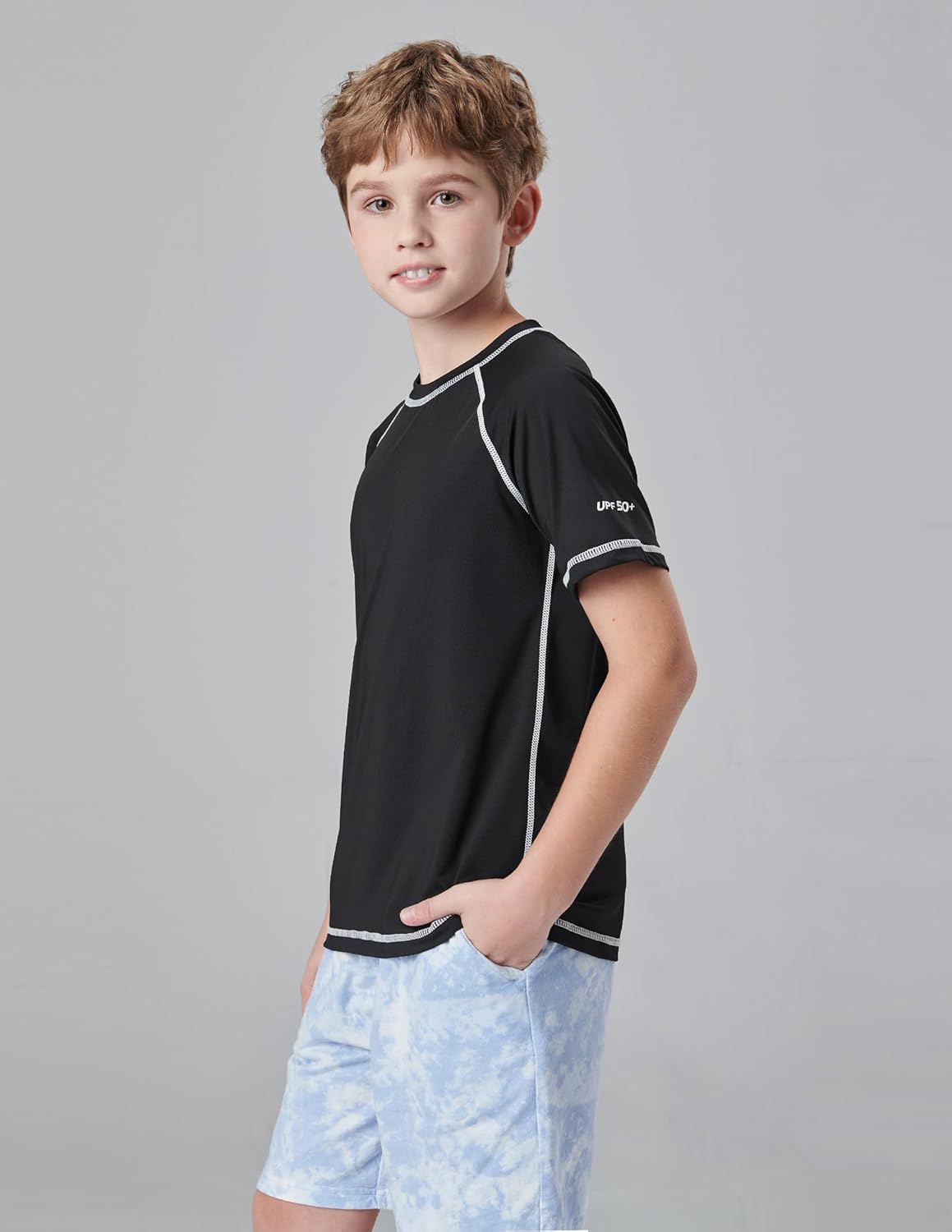 Liberty Pro 3 Pack Boys' UPF 50+ Rash Guard Short Sleeve Swim Shirts, Quick Dry UV Protection Swimwear for Kids - Image 5