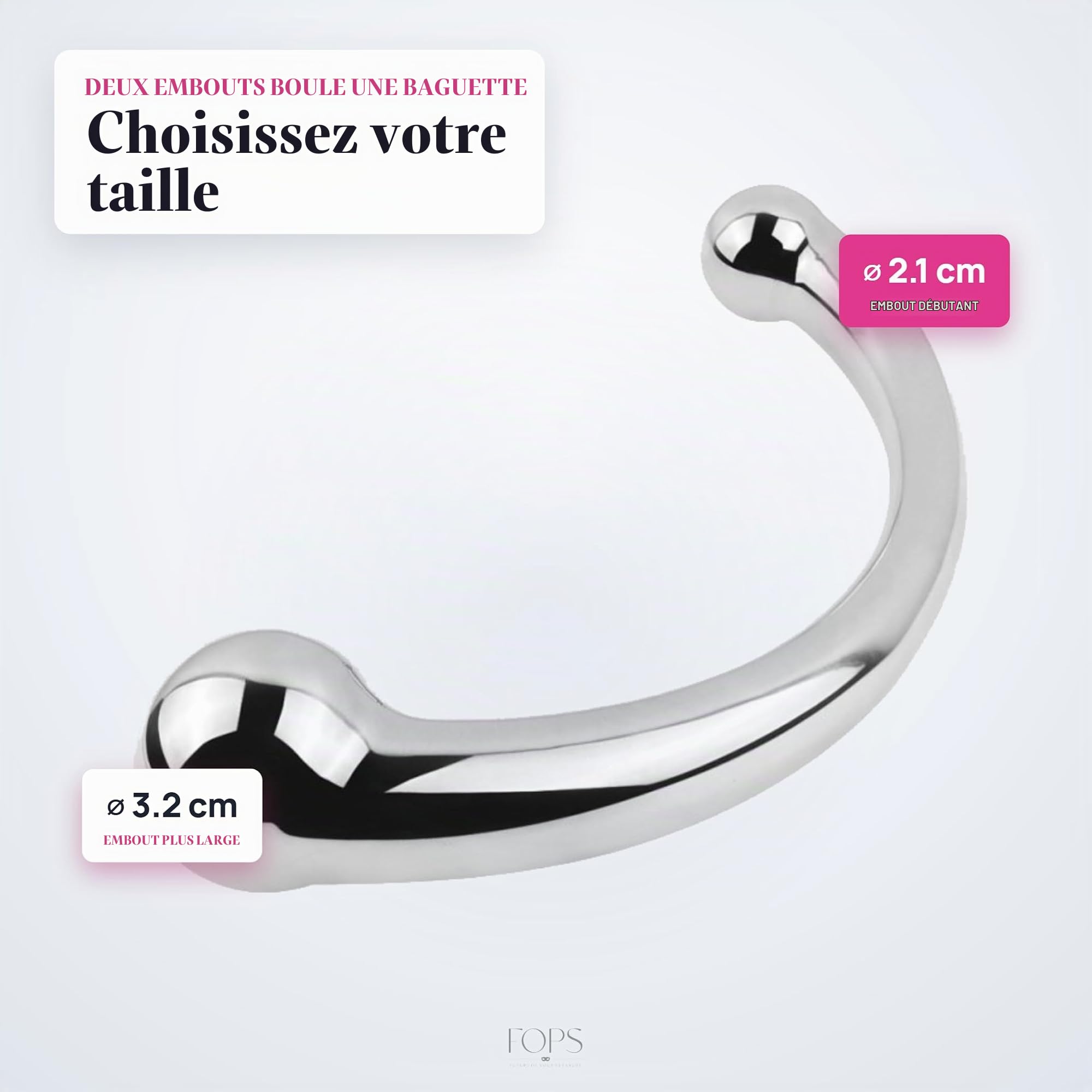 FOPS Gode Anal en Acier Inoxydable 16cm Ø2.1/3.2cm Toýs Femme et sex toýs homme Plug Anal Plug Femme Débutante Sextoy Homme godemichets Massage Point G/P Gode Surface Lisse dildo A110S