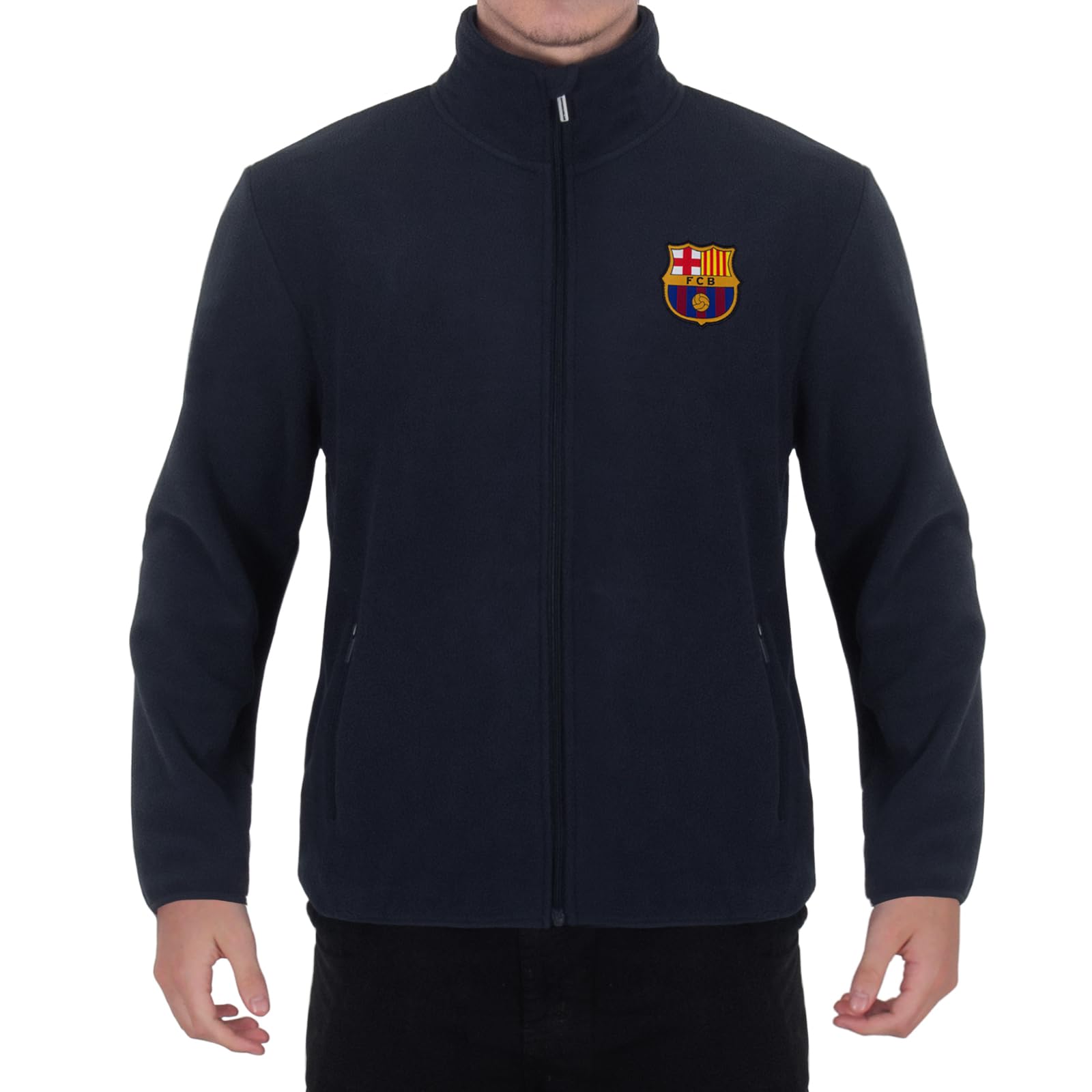 Fc Barcelona Men's Navy Official Full Zip Fleece Jacket – 3XL