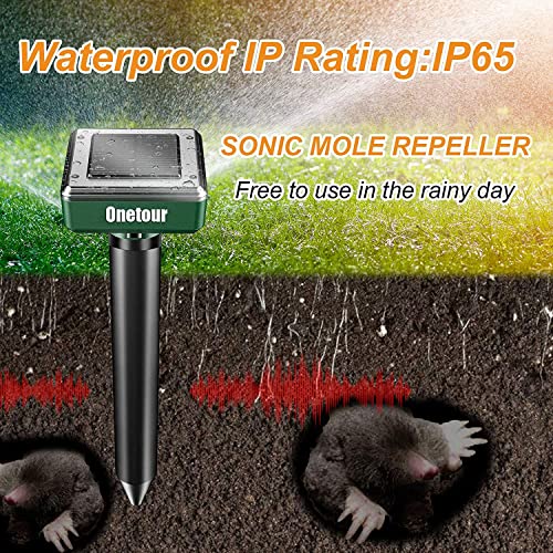 Pack Of 4 Solar Mole Repellent Sonic Gopher Repellent Vole Chaser Mole Deterrent Sonic Spikes Rodent Repellent Ultrasonic Pest Control Outdoor Keep Moles Out Of Yard Lawn #TOP4