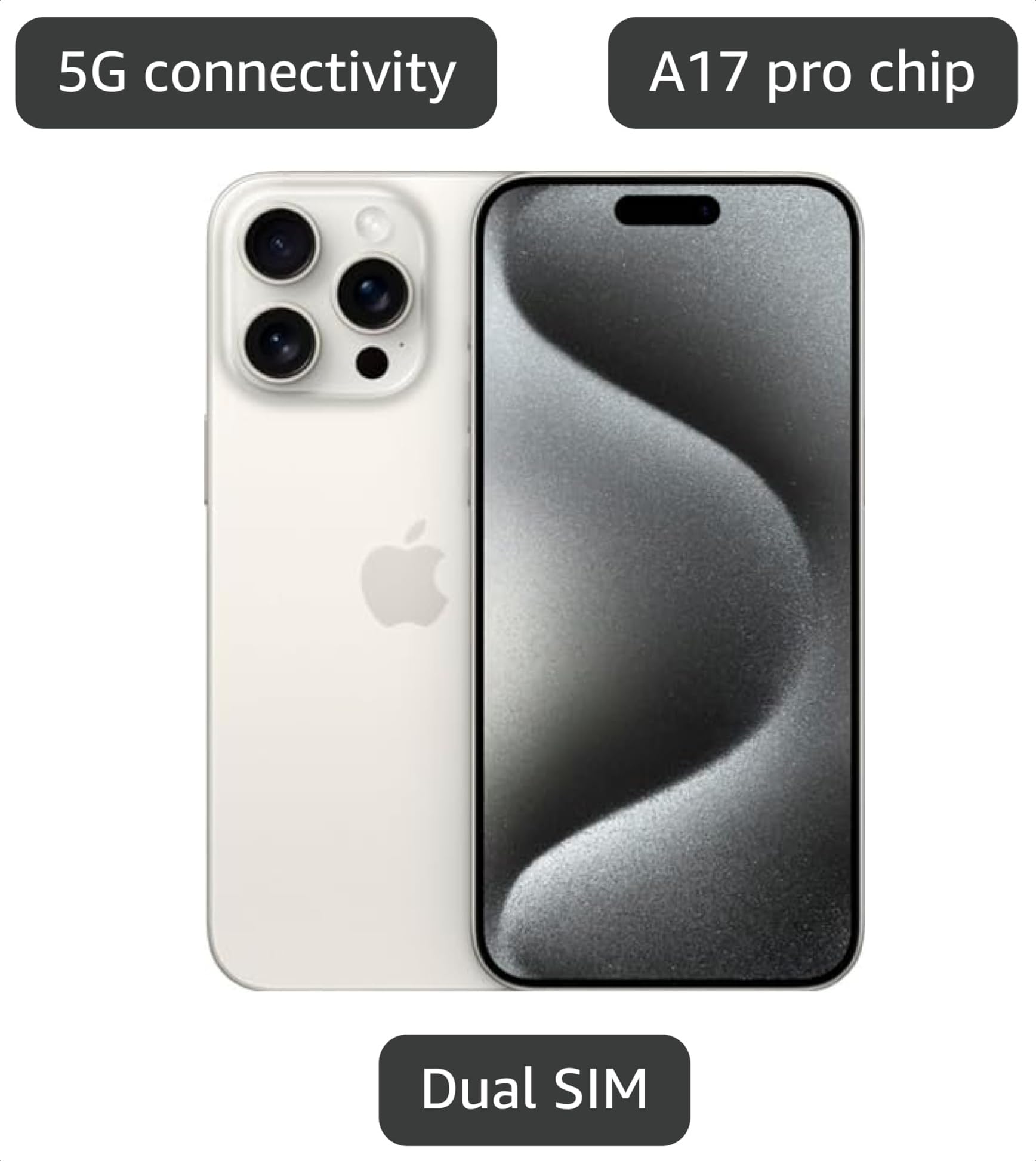 Amazon.com: Apple iPhone 15 Pro, 1TB, White Titanium - Cricket