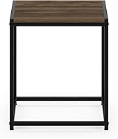 Vista 3 de FURINNO Camnus Modern Living - Mesa auxiliar de nogal Columbia, 15.75 x 15.75 x 17.83 pulgadas