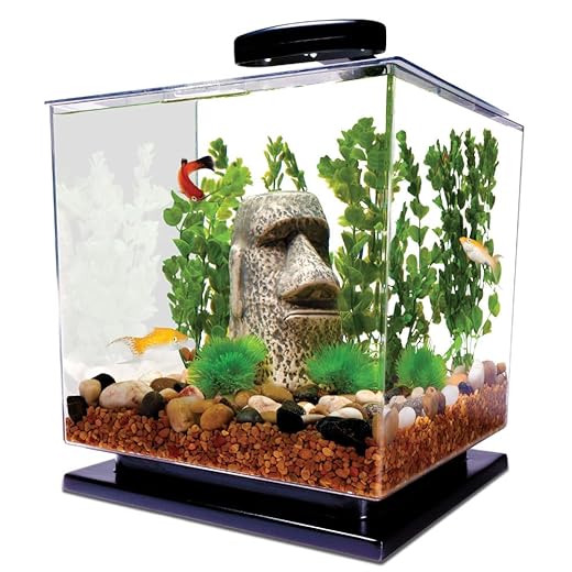 Tetra 3 Gallon Fish Tank, Aquarium Starter Kit with Pedestal Base, LED Light and Filter, For small tropical fish, guppies, goldfish, or betta