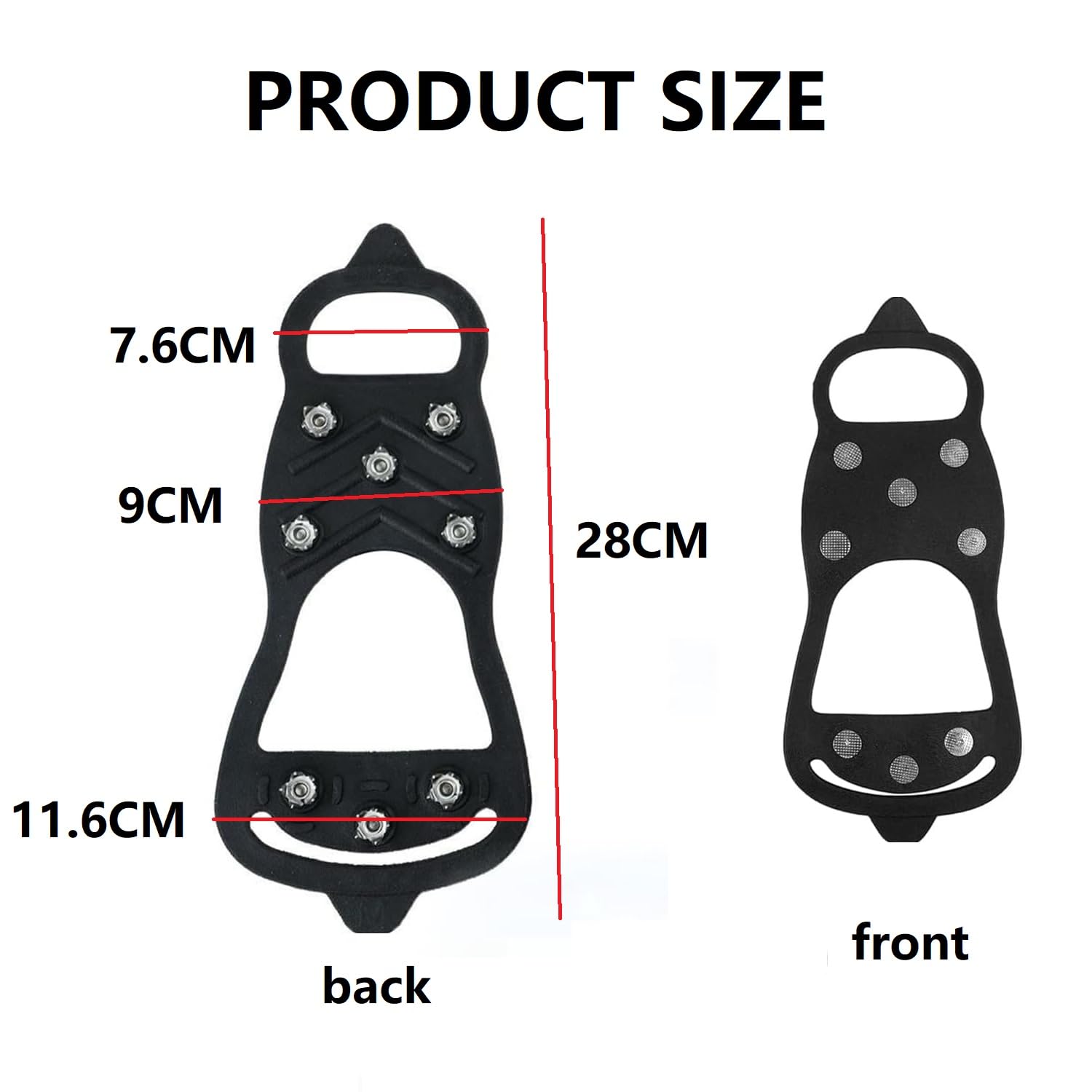 Crampons Antidérapants pour Randonnée, Escalade, Marche - 8 Dents