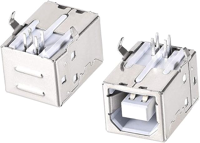 sourcing map 10PCS USB 2.0 Type B Female Socket Connector Jack Port, 4-Pin DIP 90 Degree Right Angle, Repair Replacement Adapter