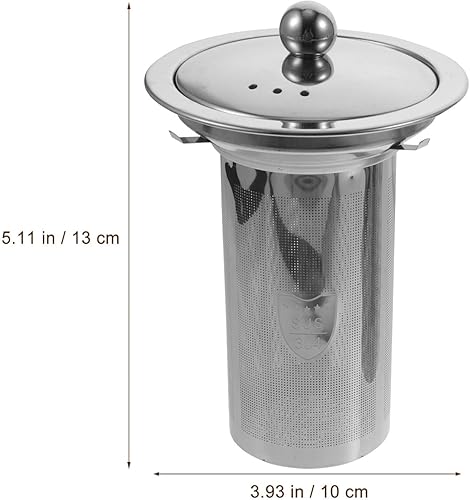 Miniatura 3 de Infusor de té de acero inoxidable con tapa, cesta de filtro de té de malla extrafina para hojas sueltas, filtro de repuesto para tetera para