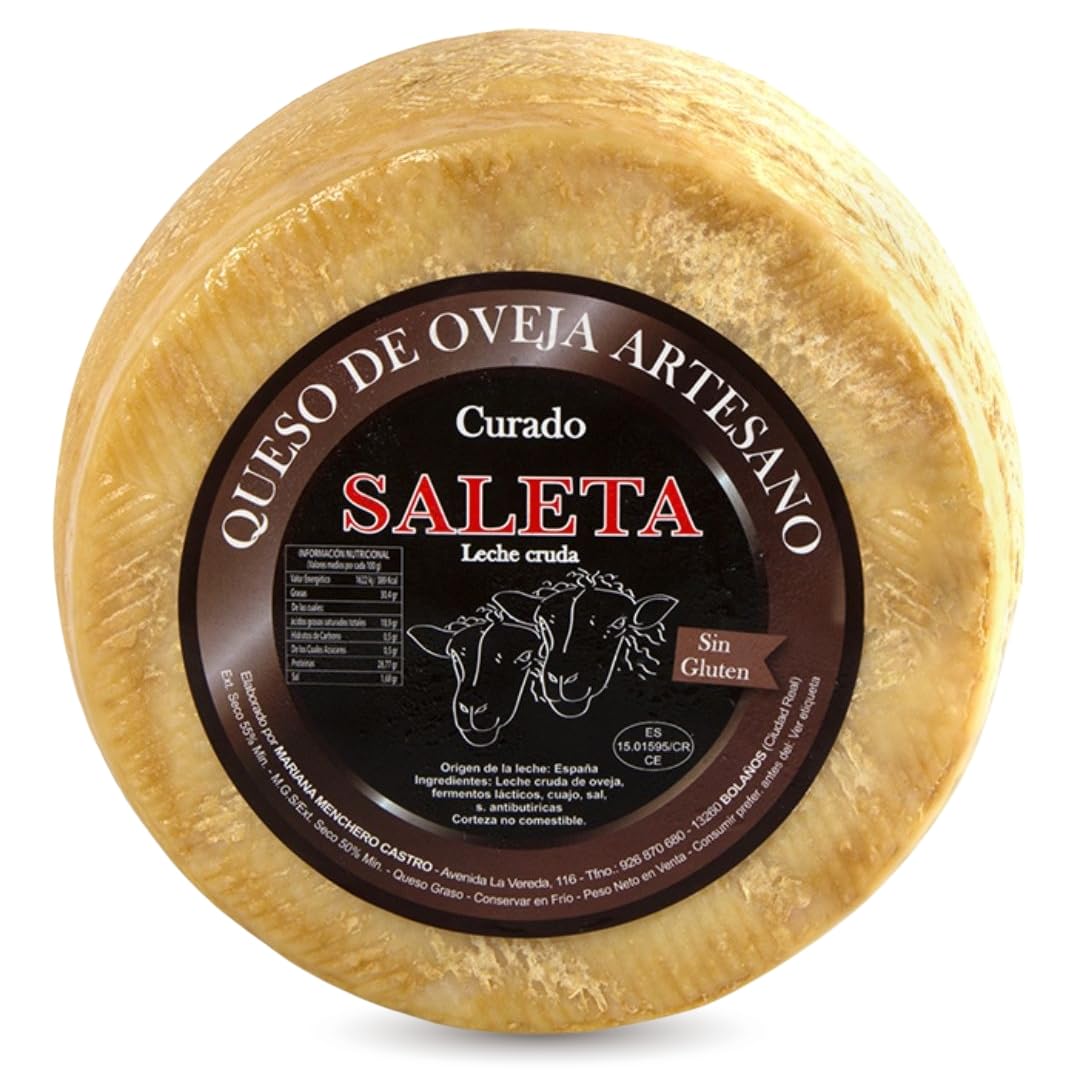 SALETA® Queso Semicurado Entero de oveja Gourmet (3 Kg) | Elaboracion Artesana Quesos de La Mancha | Quesos de leche de oveja — view 10
