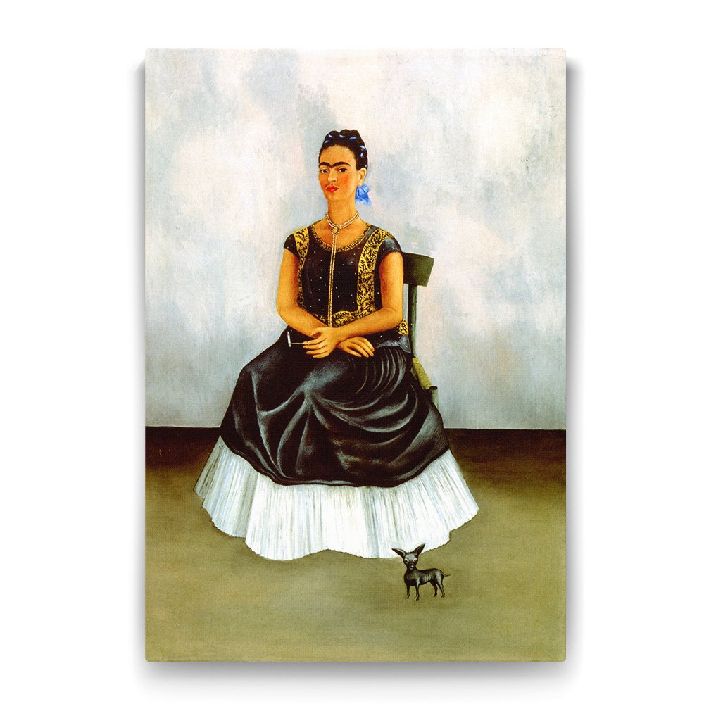 Frida Kahlo - Itzcuintli Dog with Me Tablosu - 40x60cm