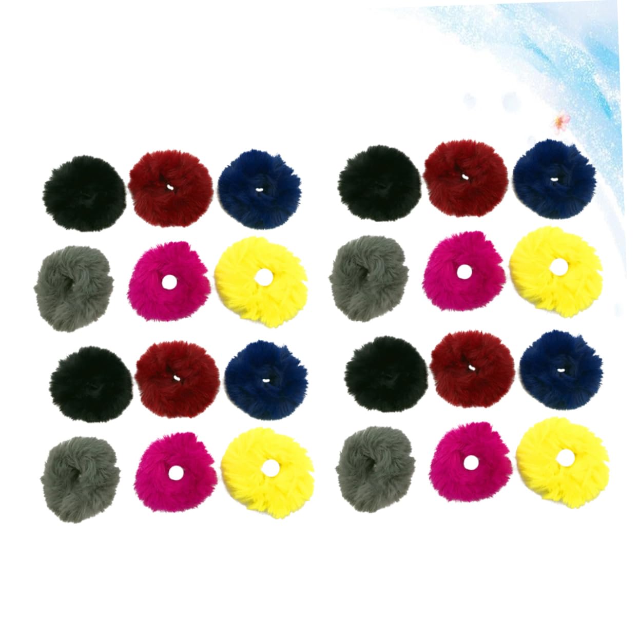 Beavorty 48piezas Coleteros Imitación Pelo De Conejo Color Sólido Accesorios Para Niñas Conjunto De Bandas Para Cabello De Mezclados