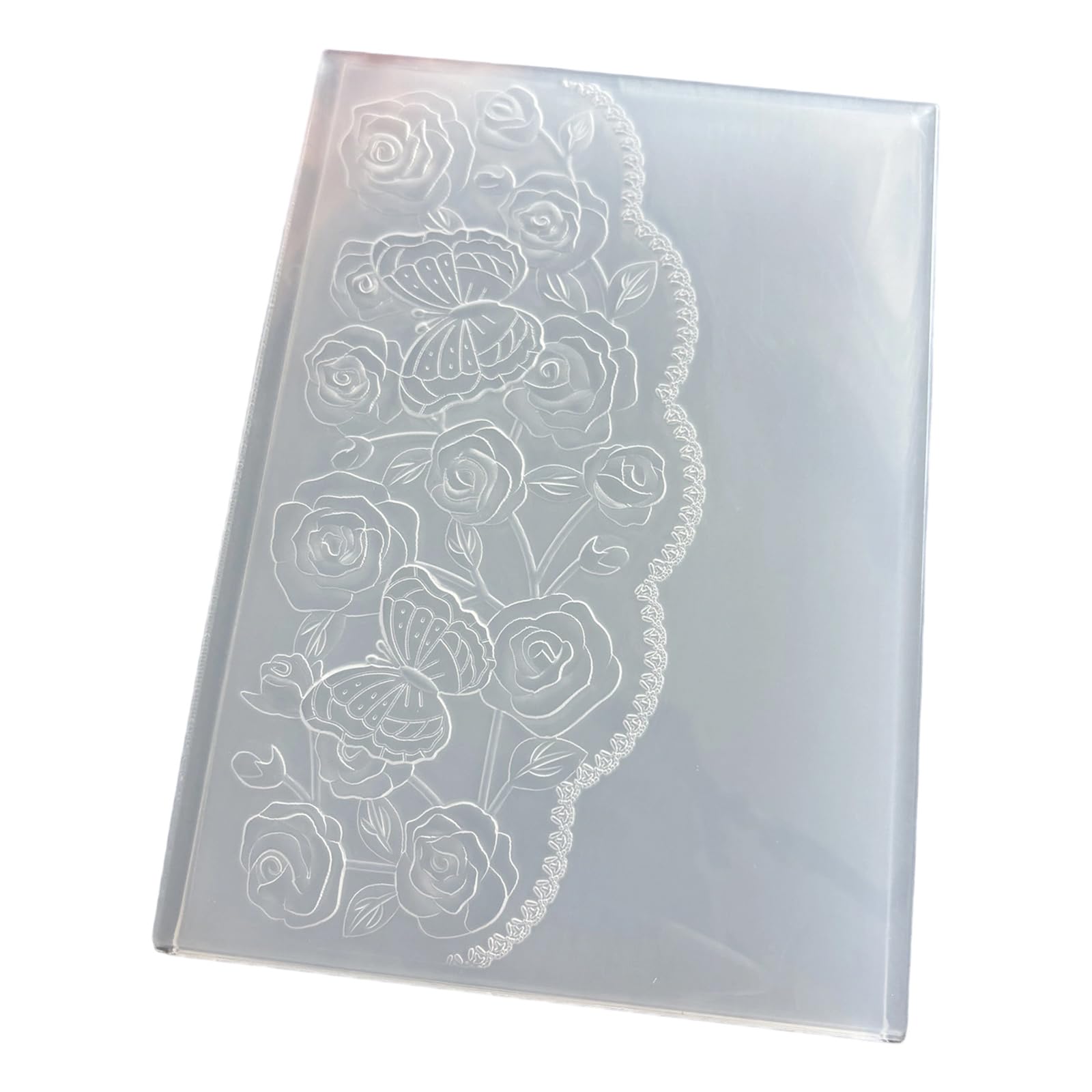 Tsophreniq Card Making Embossing Folder, Floral Polymer Texture Template for Scrapbook Journal Paper Craft Projects Texture Folder Craft Mold Emboss Template