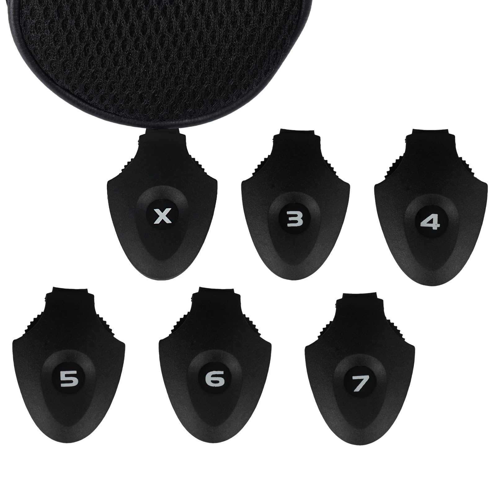 Juego de 4 fundas para cabezales de palos de golf con números intercambiables. De Andux. Juego de 4 unidades.