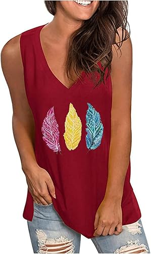 JEGULV Women's Sleeveless V Neck Tank Tops Summer Casual Basic Solid Color Camis Holiday Beach Loose Fit Vest Tee Shirts