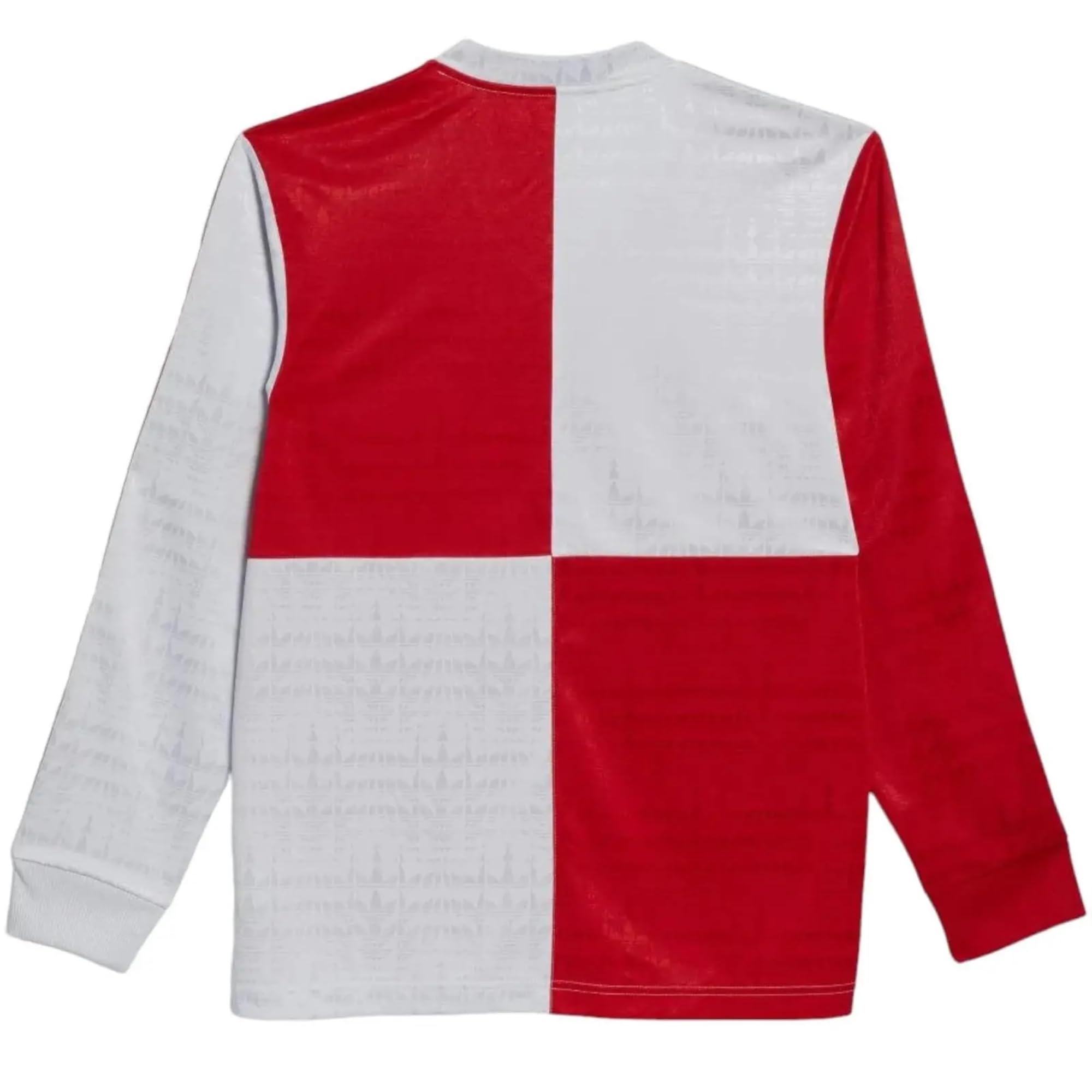 Adidas Unisex Long Sleeve Checker Skateboarding Retro Football Jersey, Vivid Red/Grey XXX-Small