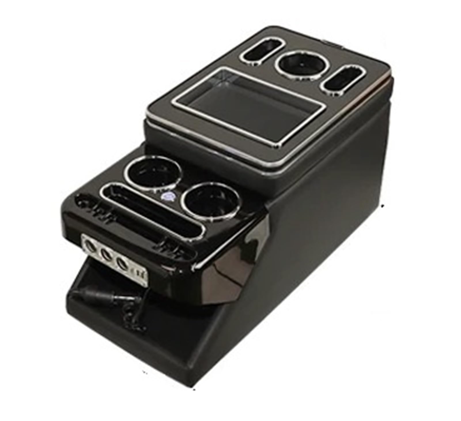 AWGNTQQ Car Armrests For Toyota For Proace Verso Front Handrail General Business Armrest Center Box Storage Apartment USB Charger MPV Storage(Style B-black)