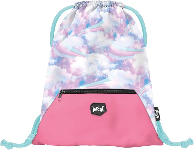 Baagl Gym Bag for Girls and Women Waterproof Shoe Bag, School and Nursery Sports Bag, Sports Backpack