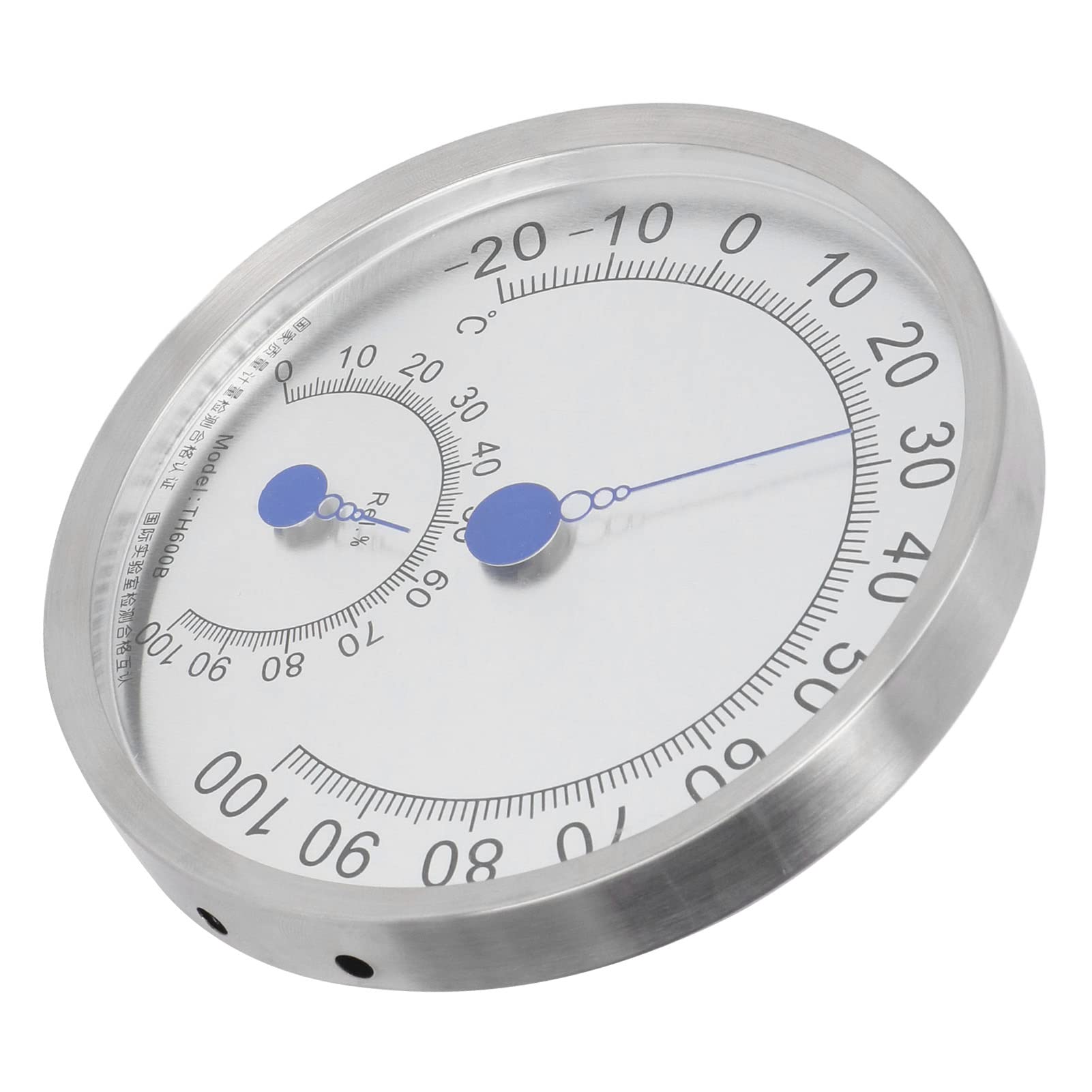 Ejoyous Termometro Rotondo, Termometro da Esterno in Acciaio Inossidabile con Igrometro, Display Quadrante, Resistente Al Calore Impermeabile, da 4 a 212 Gradi Fahrenheit, per Parete, Ufficio, (Con