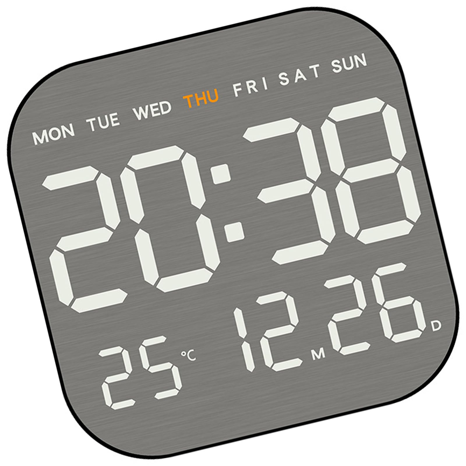 Tfaoys Black Shell 5516 Large Screen Digital Alarm Clock With Date Display And Snoozes Feature For Modern Adjustable Brightness Clock