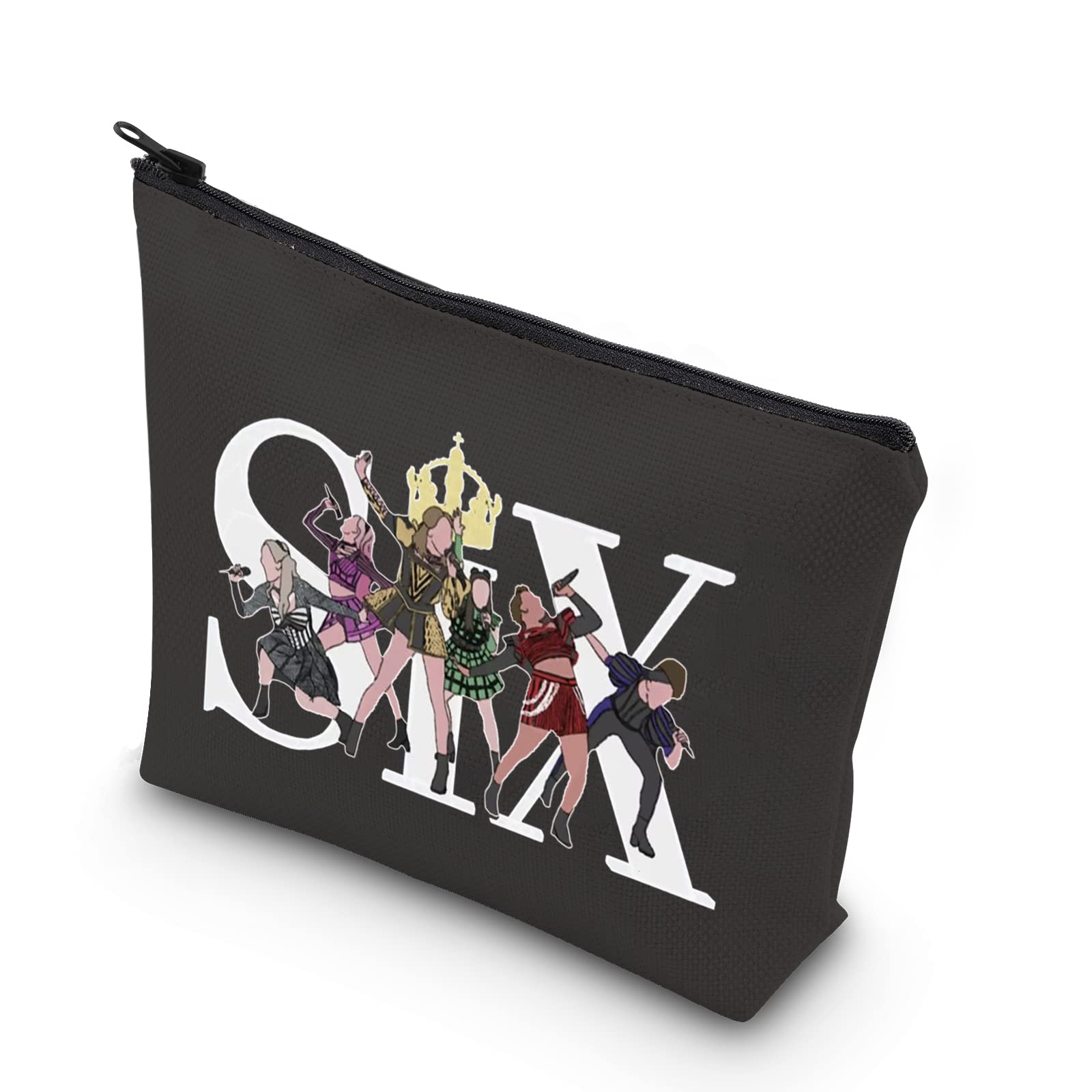 TSOTMO Musical Bag Six Broadway Musical Inspired Zipper Makeup Bag For Musical Lover Broadway Fan Gift, Beige, Six