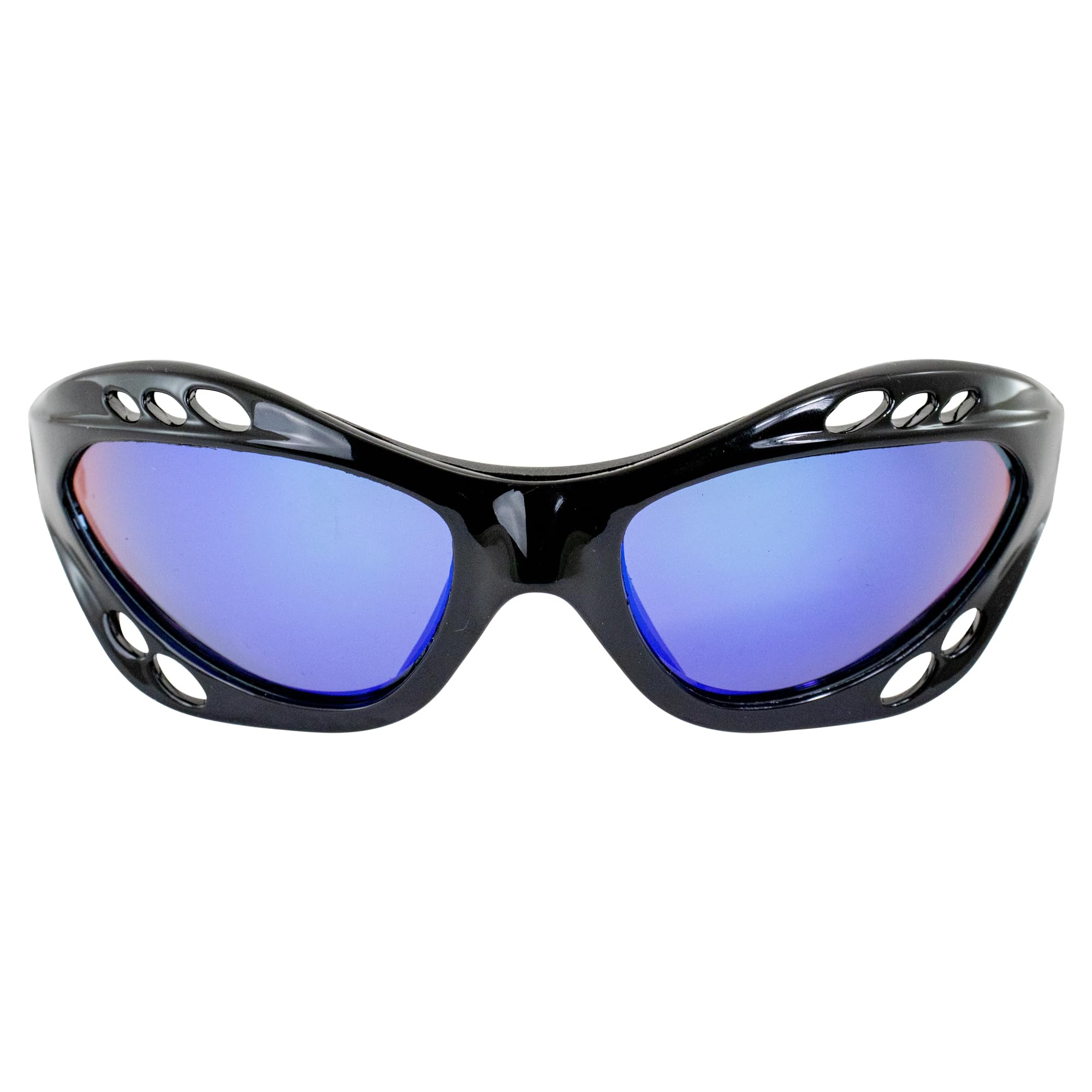 Hurricane Eyewear Gafas flotantes polarizadas de categoría 4 para moto acuática con marcos acolchados negros con revestimiento antivaho (espejo azul)