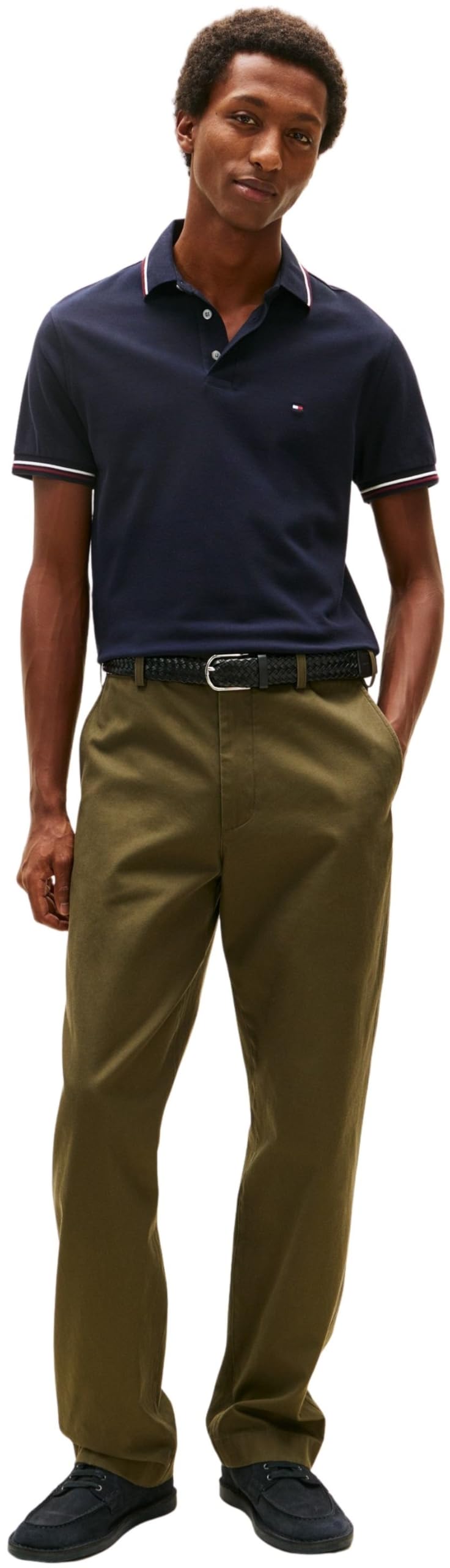 Tommy Hilfiger Tipped Slim Fit Polo Mw0mw37346 Polo S/S Unisex - Adulto (Pacco da 1)