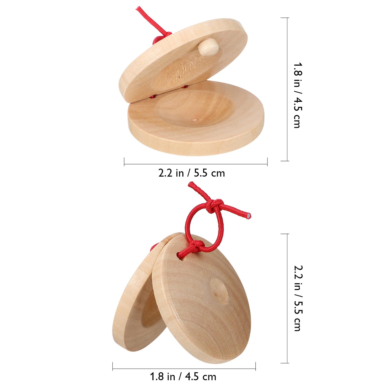 Set de 24 Instrumentos Musicales para Niños 12 Castañuelas de Madera y 12 de Plástico para Percusión Infantil y Desarrollo Sensorial en Comunicación Familiar