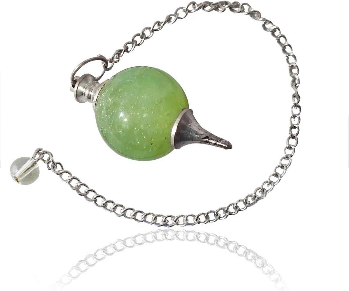 Reiki Crystal Products Green Jade Dowser Pendulum Crystal Stone Pendulum for Reiki