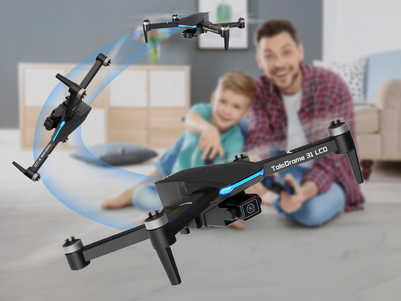 Toladrone TD31LCD Drohne mit LCD-Bildschirm, Digitale Bildübertragung, Drohne mit Kamera, Bürstenloser Motor, Drohnen für Anfänger, Faltbarer RC-Quadcopter für Erwachsene