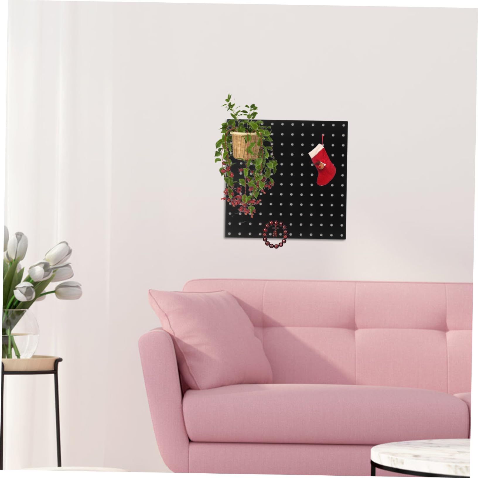 VILLFUL 1 Set Garage Peg Board Pegboard Wall Panel Metal Peg Board Wall Mount Pegboard Panel Tool Storage Wall Pegboard Organizer Tool Board Iron Pegboard Large Peg Board