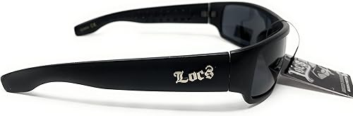 Miniatura 4 de Locs Mad Dog Hardcore Gangster Cholo - Gafas de sol rectangulares estrechas, Mate negro