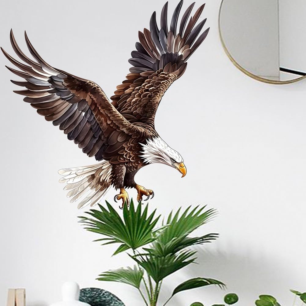Flying For Eagle Wall Decal – 30 x 60 cm PVC Matte Vinyl Sticker for Home Decor, Bedroom, Living Room & Office – For Easy Apply/Remove, No, Sm