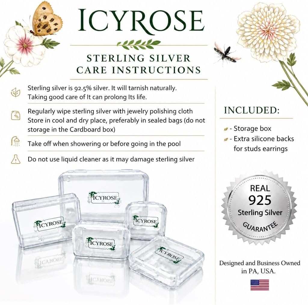 ICYROSE 925 Sterling Silver Cowboy Boot Little Dainty Stud Earrings for Small Earlobe or Second,Third Ear Piercings (Nickel Free)15589 16955 16956 29610